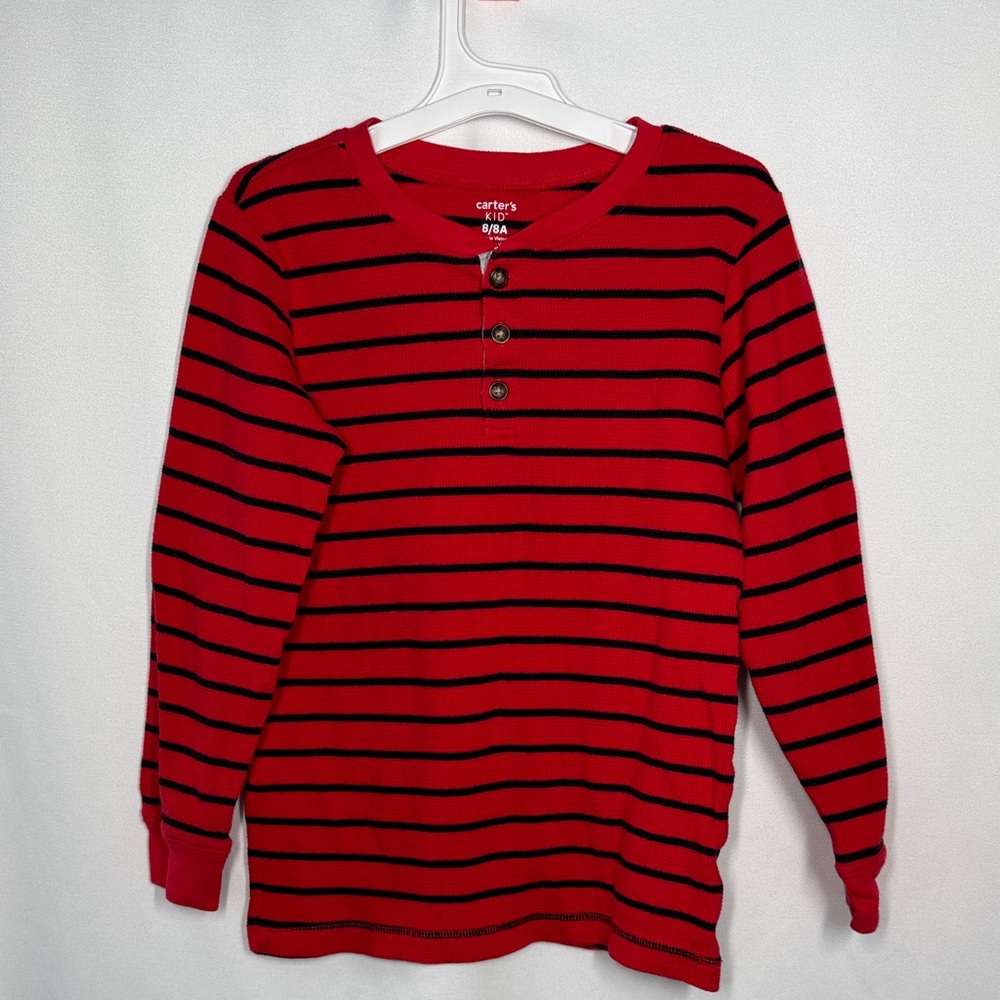 💜3/$15 Carter's Red and Black Striped Shirt